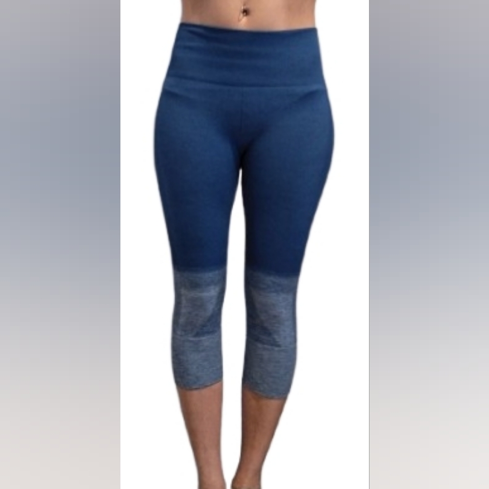 Lululemon Seamlessly Street Crop Legging Blue Ombre 6 Compression Lulu EUC